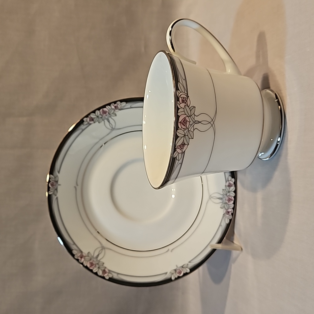 New Noritake Seance 3791 Footed Cup & Saucer